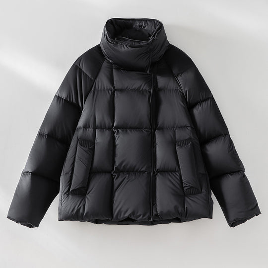 Damen Kurze Boxy-Pufferjacke mit hohem Stehkragen und Raglanärmeln Shop Nory