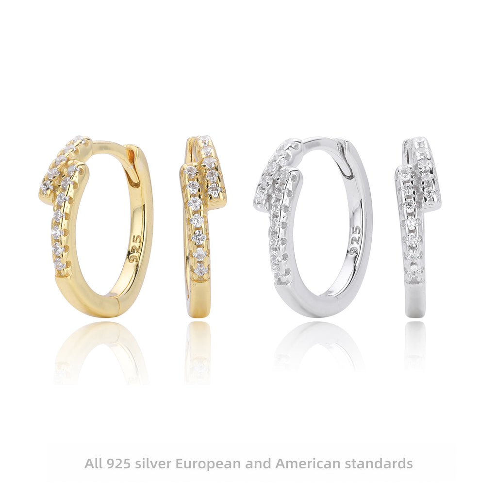 Damen Ohrringe mit funkelndem Zirkonbesatz aus hochwertigem 925 Sterling Silber Shop Nory