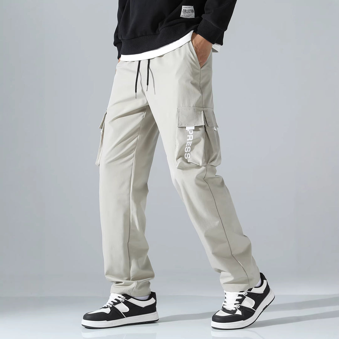 Herren Tapered Cargo-Jogginghose mit elastischem Tunnelzug, multifunktionalen Klapptaschen & ergonomischen Nähten Shop Nory