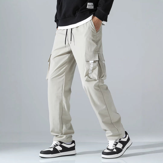 Herren Tapered Cargo-Jogginghose mit elastischem Tunnelzug, multifunktionalen Klapptaschen & ergonomischen Nähten Shop Nory