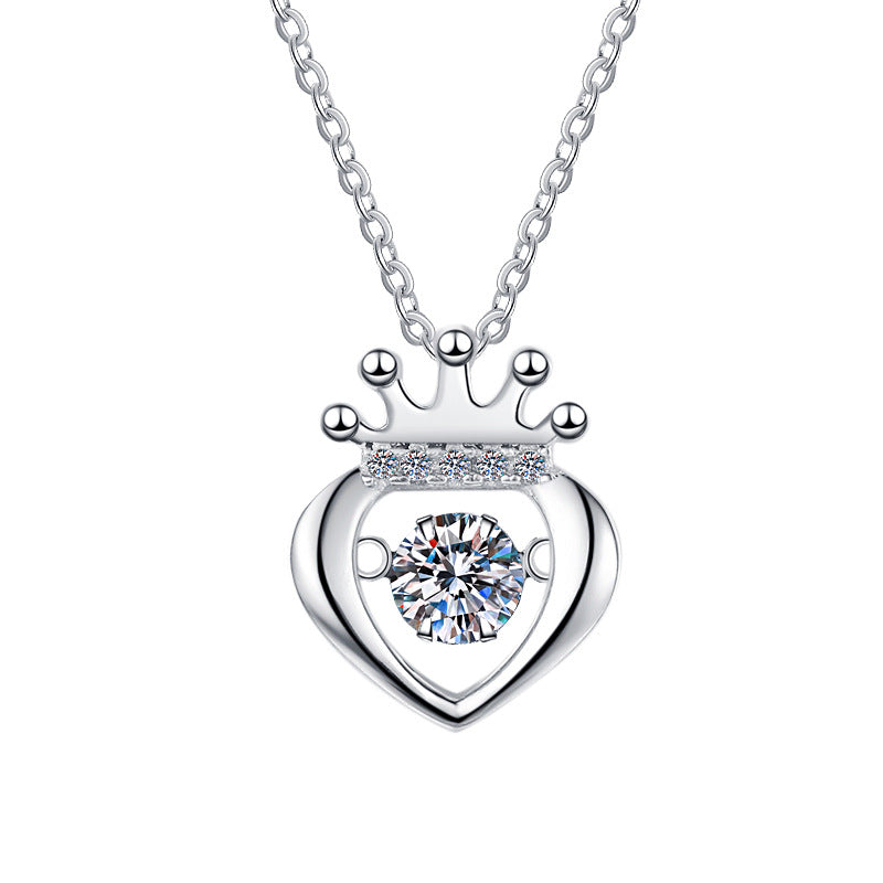 Damen Halskette mit herzförmigem Anhänger und Krone Shop Nory