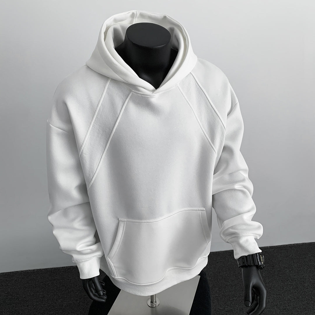 Herren Oversize-Kapuzenpullover mit diagonalem Einsatz und Kängurutasche Shop Nory