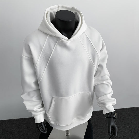 Herren Oversize-Kapuzenpullover mit diagonalem Einsatz und Kängurutasche Shop Nory