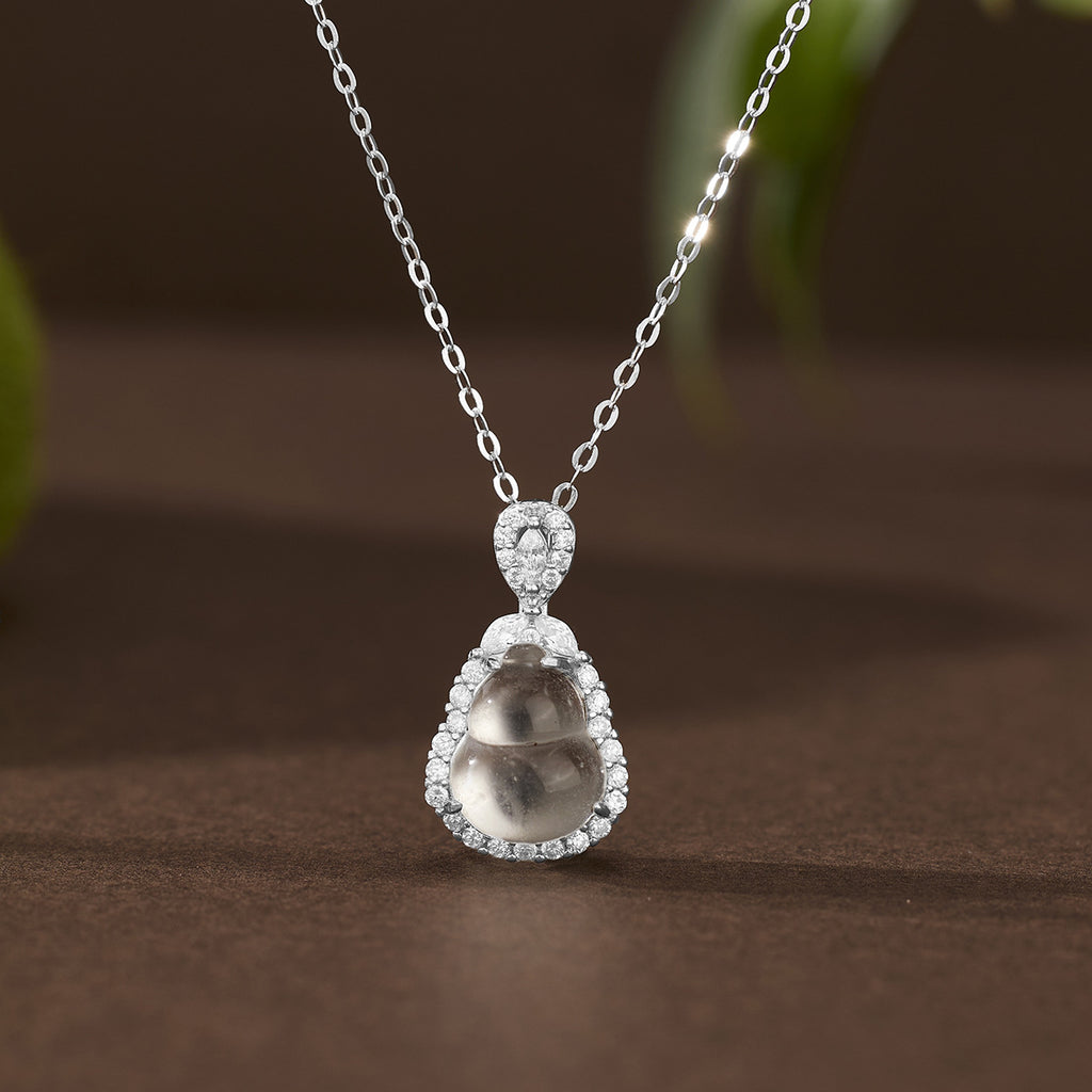 Damen elegante Halskette mit tropfenförmigem Anhänger und funkelnden Zirkonia Shop Nory