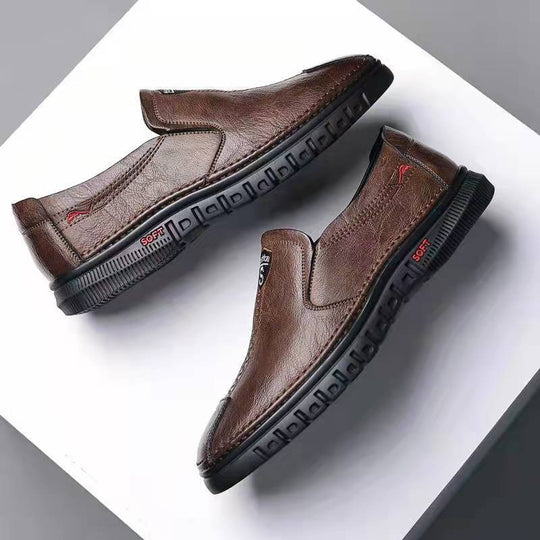 Herren Elegante Leder Slipper mit rutschfester Sohle und weichem Innenfutter