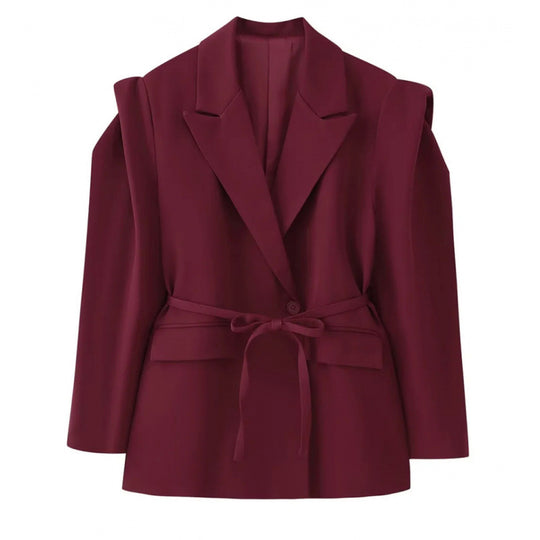 Damen Taillierter Blazer mit zarter Bindeband-Taille, betonter Schulterpartie und Pattentaschen Shop Nory