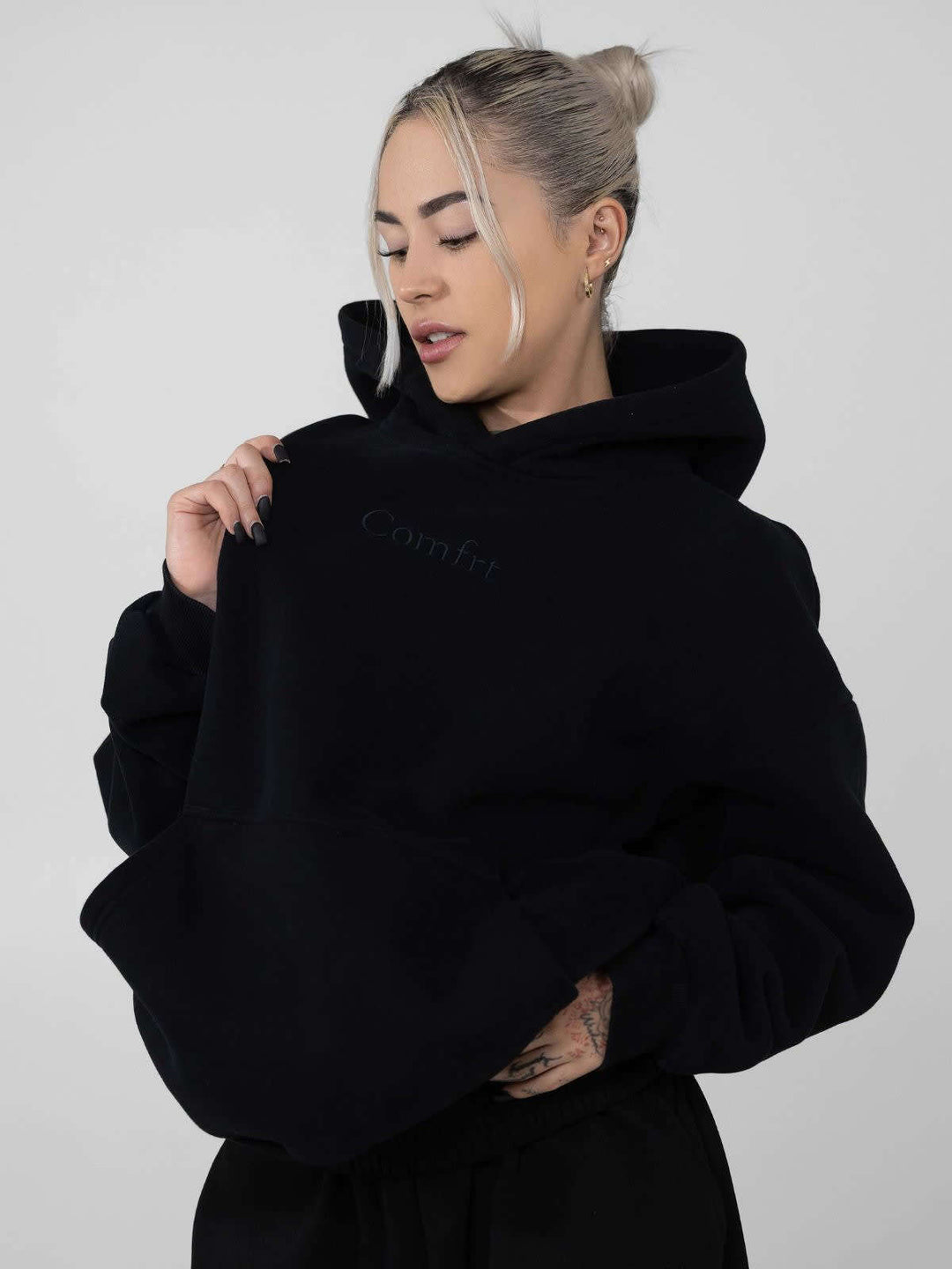 Damen nan lässige Sweatpants mit hohem Bund, seitlichen Eingrifftaschen und elastischen Bündchen Shop Nory