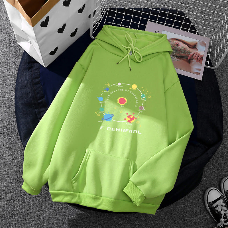 Damen nan Kapuzenpullover im Astronomie‑Print mit Kängurutasche und verstellbarem Kordelzug Shop Nory