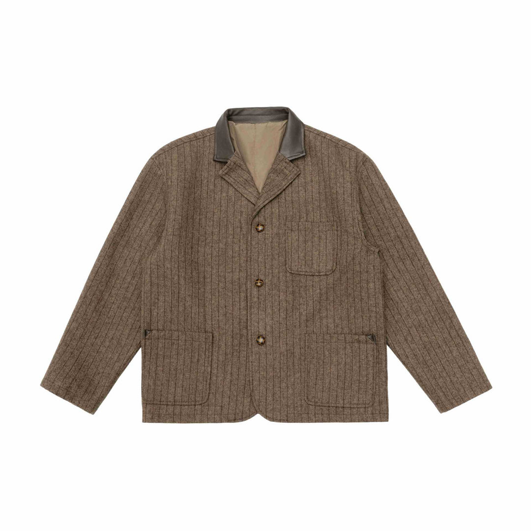Herren Glencheck-Blousonjacke mit Lederkragen und großen Pattentaschen Shop Nory