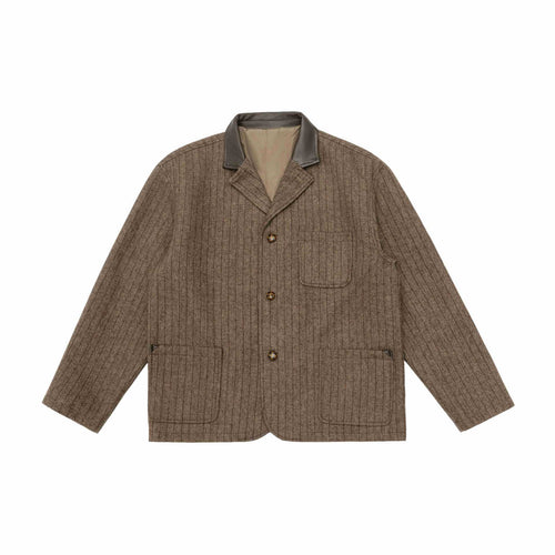 Herren Glencheck-Blousonjacke mit Lederkragen und großen Pattentaschen Shop Nory