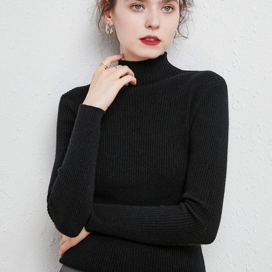 Damen Figurbetonter Feinstrick-Rollkragenpullover mit extrafeiner Rippenstruktur und kaschmirweicher Haptik Shop Nory