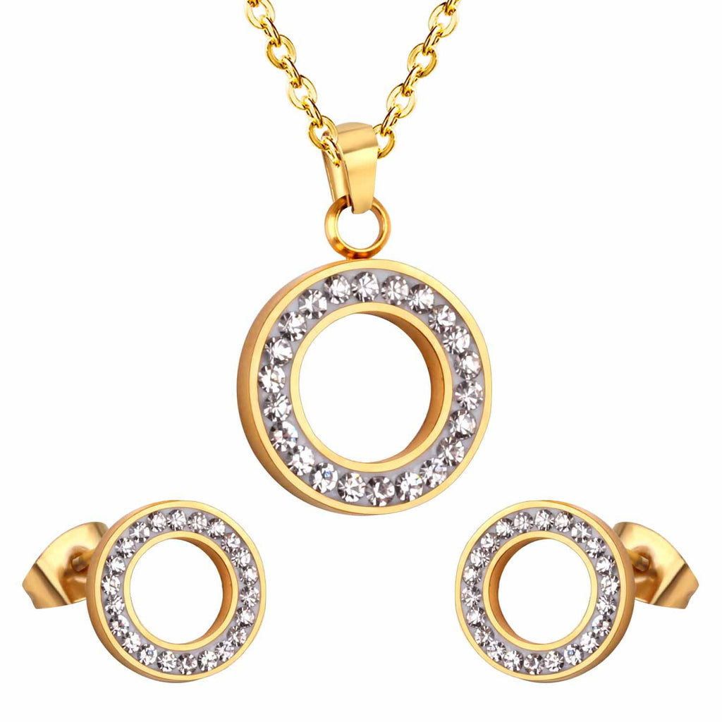 Damen Schmuckset mit funkelndem Zirkonia-Anhänger und eleganten Ohrsteckern Shop Nory