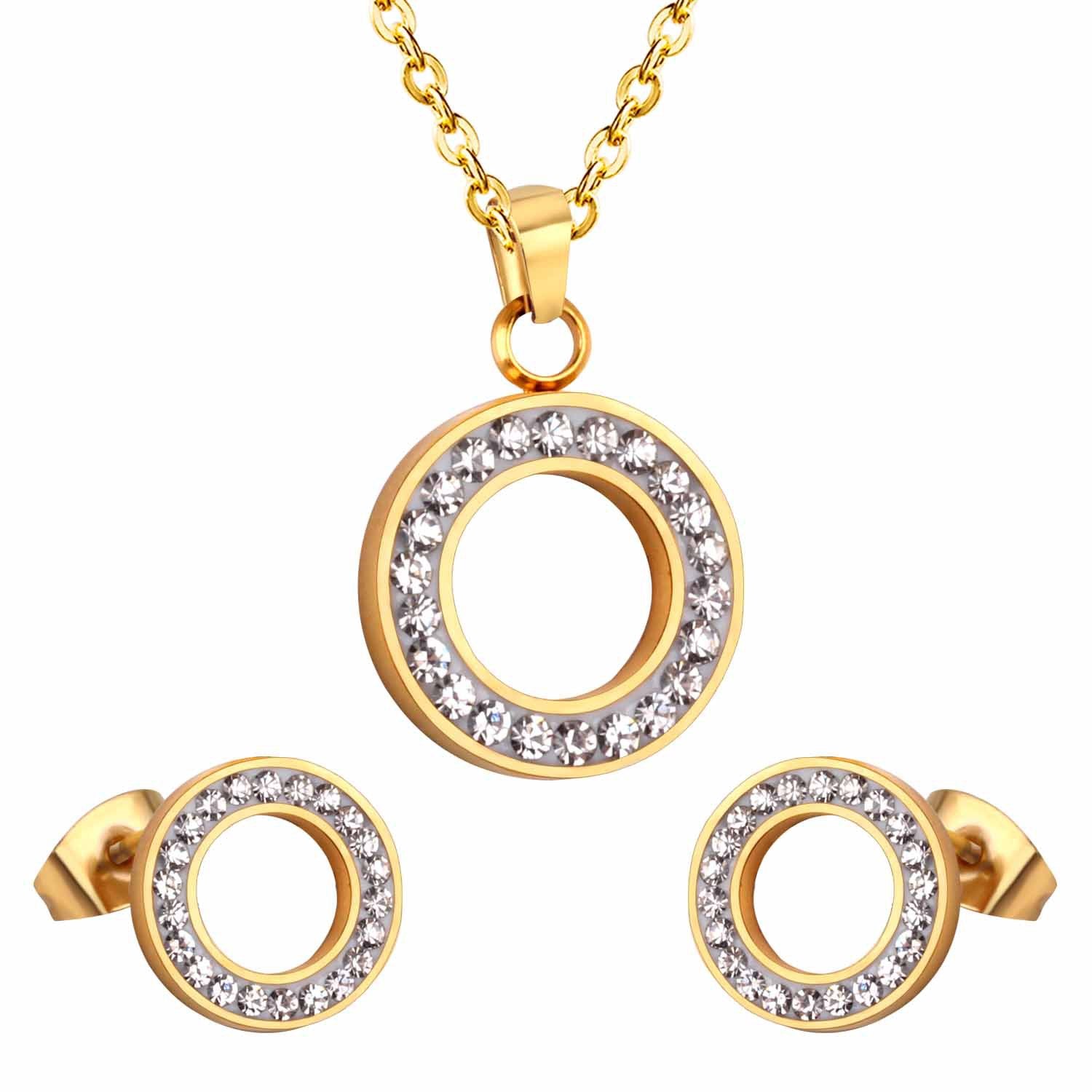 Damen Schmuckset mit funkelndem Zirkonia-Anhänger und eleganten Ohrsteckern Shop Nory
