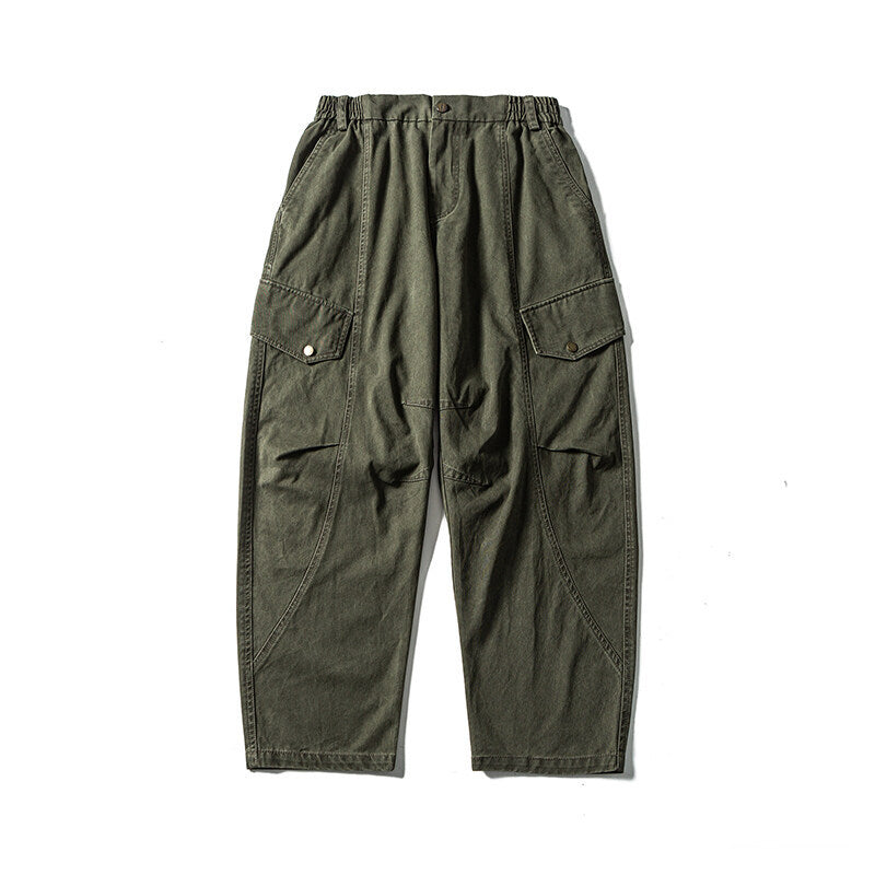 Herren Lässige Workwear-Cargohose mit Gummibund und aufgesetzten Klappentaschen Shop Nory