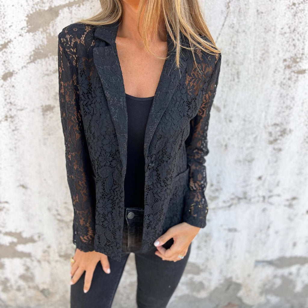 Damen elegante Spitzenblazer