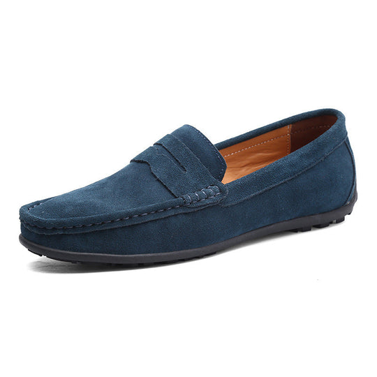 Herren nan eleganter Wildleder-Loafer mit handgenähter Moccasinnaht und rutschfester Gummiprofilsohle
