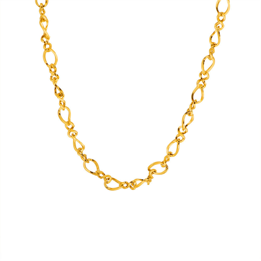 Damen exquisite Kette mit durchbrochenen Ovalringen Shop Nory