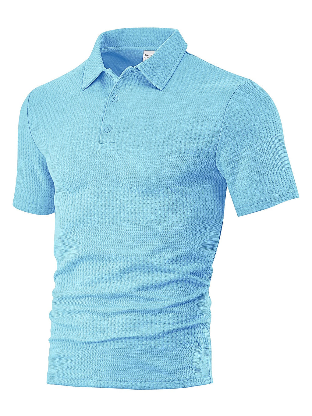 Herren nan körperbetontes Kurzarm-Polo aus elastischem Jacquardstrick mit Hemdkragen
