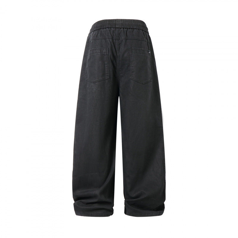 Unisex Weite Denim-Hose mit elastischem Bund, Tunnelzug und fünf Taschen Shop Nory