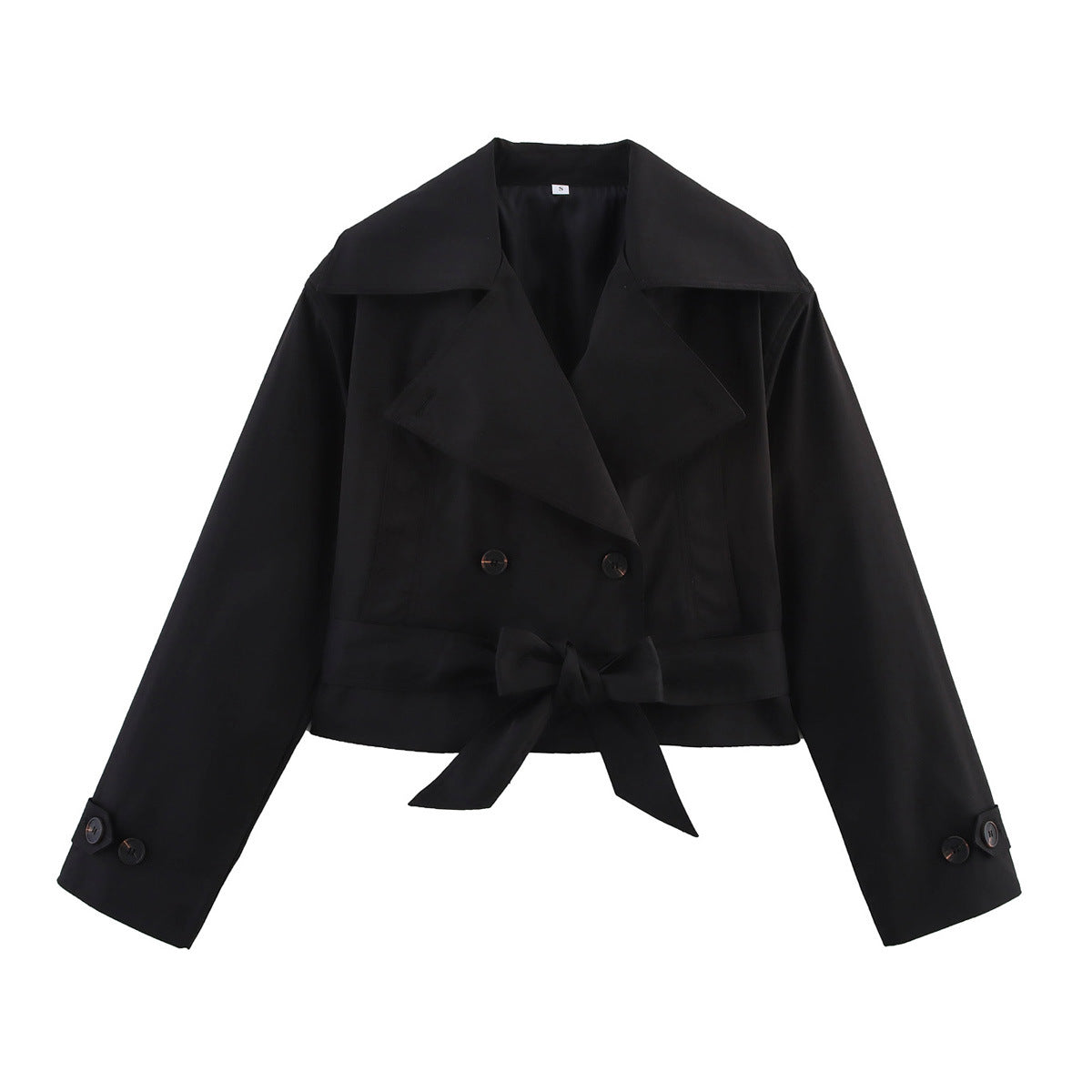 Damen kurze Trenchjacke mit eleganter Taillierung und praktischen Taschen