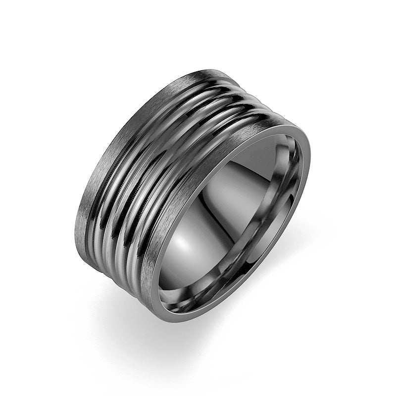 Herren Ring mit stilvollem rillierten Design Shop Nory