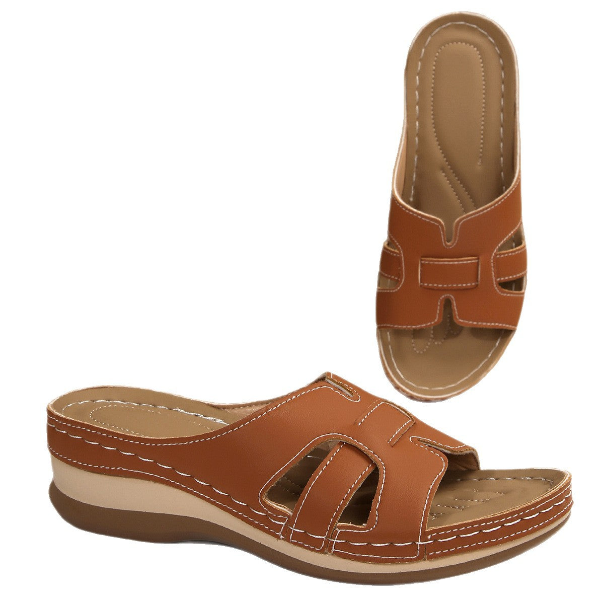 Damen Bequeme Pantoletten mit ergonomischem Design und geschwungenem Absatz Shopnory