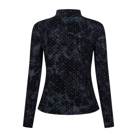 Damen Langarm-Shirt mit Stehkragen und dekorativer Kordel‑Applikation Shop Nory