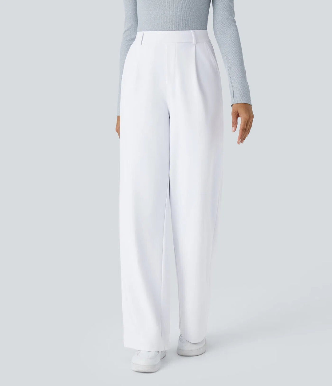 Damen Weite High‑Waist Palazzo‑Hose mit Bundfalten und Eingrifftaschen Shop Nory