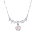 Damen filigrane Halskette mit strahlendem Edelstein und funkelnden Zirkonia Shop Nory