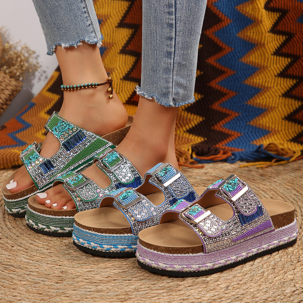 Damen Bequeme Kunstleder Sandalen