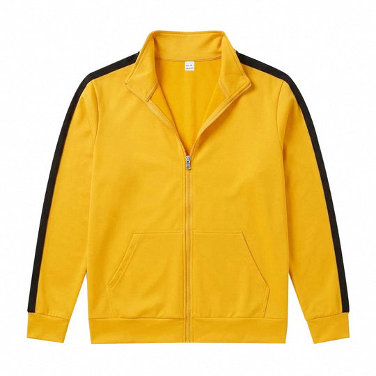 Herren Athletische Trainingsjacke mit durchgehendem Reißverschluss und kontrastierter Schulterstreifen Shop Nory