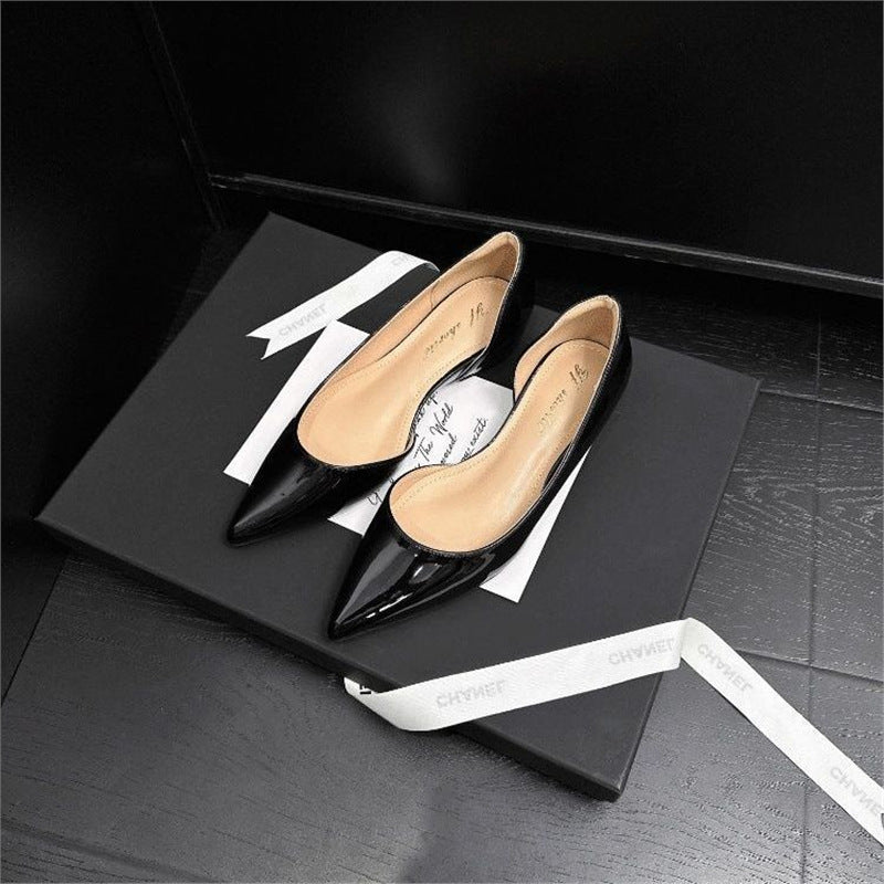 Damen Spitze Lack-Ballerinas mit gepolstertem Komfort-Fußbett Shop Nory