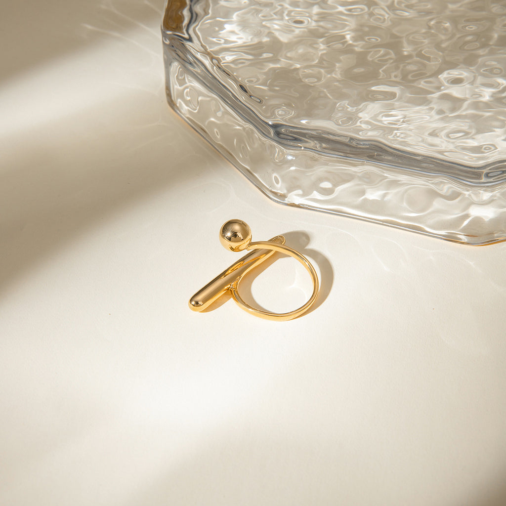 Damen Offener Ring aus Edelstahl mit modernem Knoten-Design Shop Nory