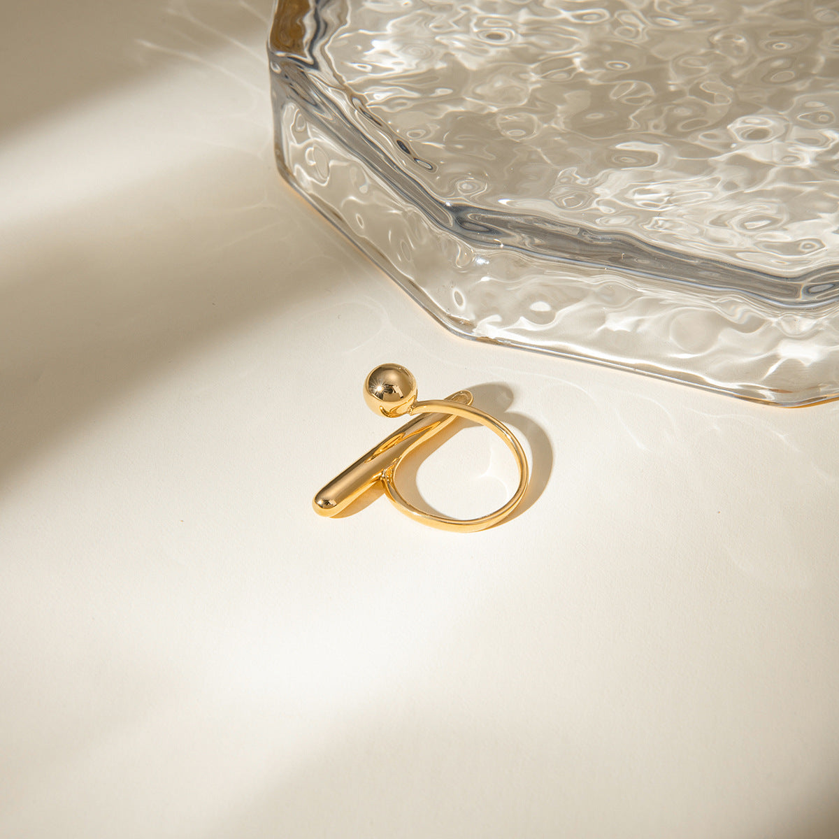 Damen Offener Ring aus Edelstahl mit modernem Knoten-Design Shop Nory