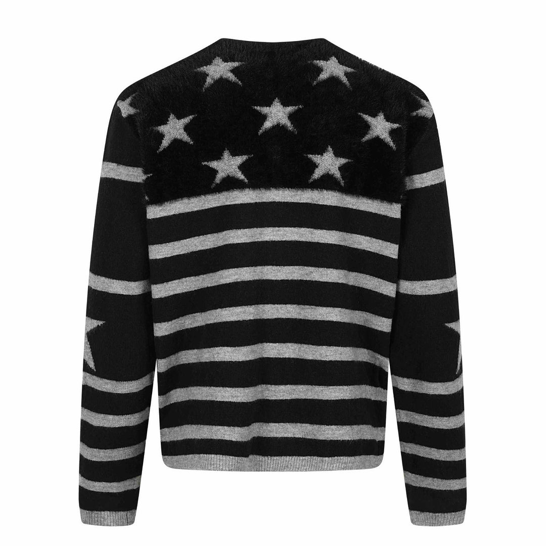 Unisex Gestreifte Knopf-Cardigan im Relaxed‑Fit mit Eingrifftaschen Shop Nory
