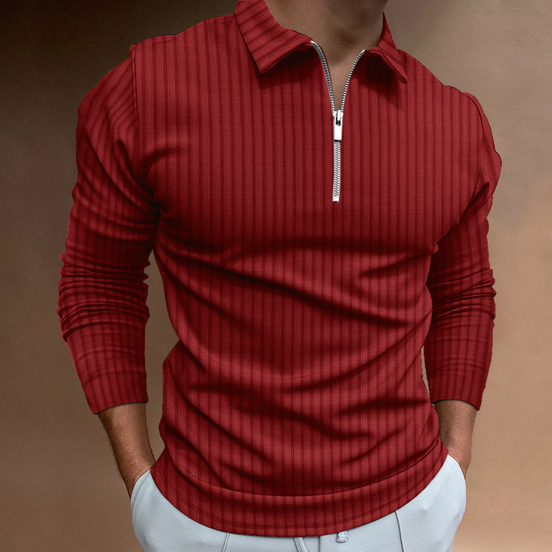 Herren modischer Poloshirt mit Reißverschluss