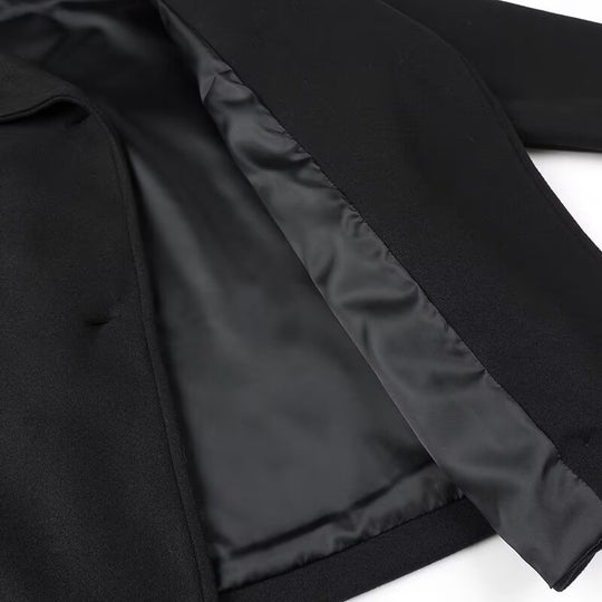 Damen Kurzmantel im Oversize‑Cut mit Doppelreiher und weitem Umschlagkragen Shop Nory