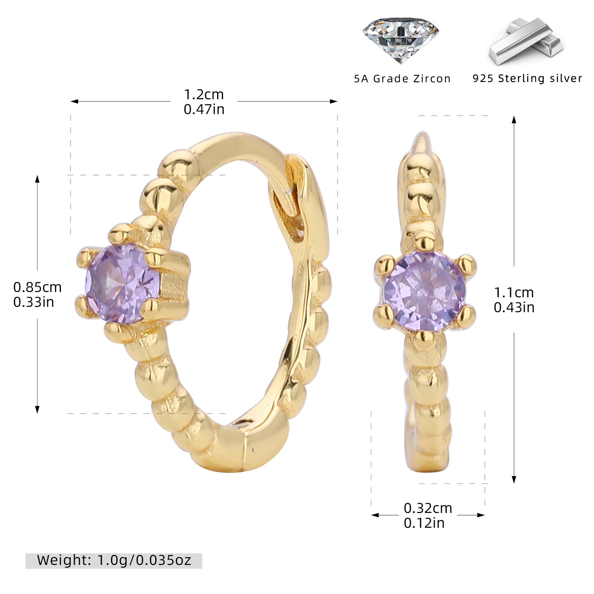 Damen Creolen mit funkelnden Zirkonstein-Akzenten und modernem Design Shop Nory