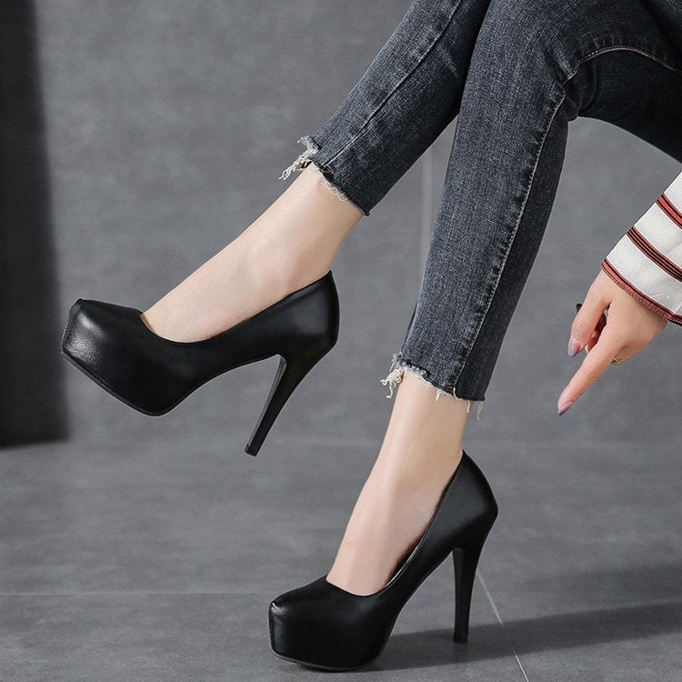 Damen hohe Pumps mit komfortablem Plateau und elegantem Design Shopnory
