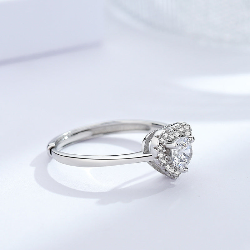 Damenring mit herzförmigem Zirkonia und funkelndem Detail Shop Nory