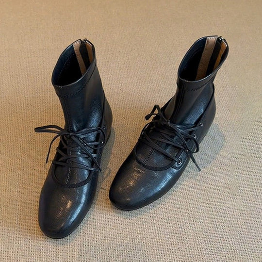 Damen zeitlose Ankle Boots mit hohem Schaft und eleganter Schnürung