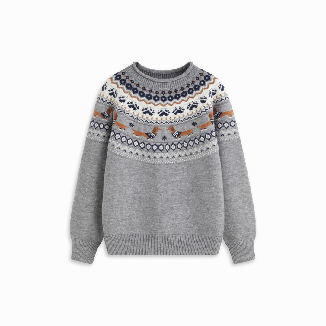 Damen Gemusterter Pullover mit Rundhalsausschnitt Shop Nory