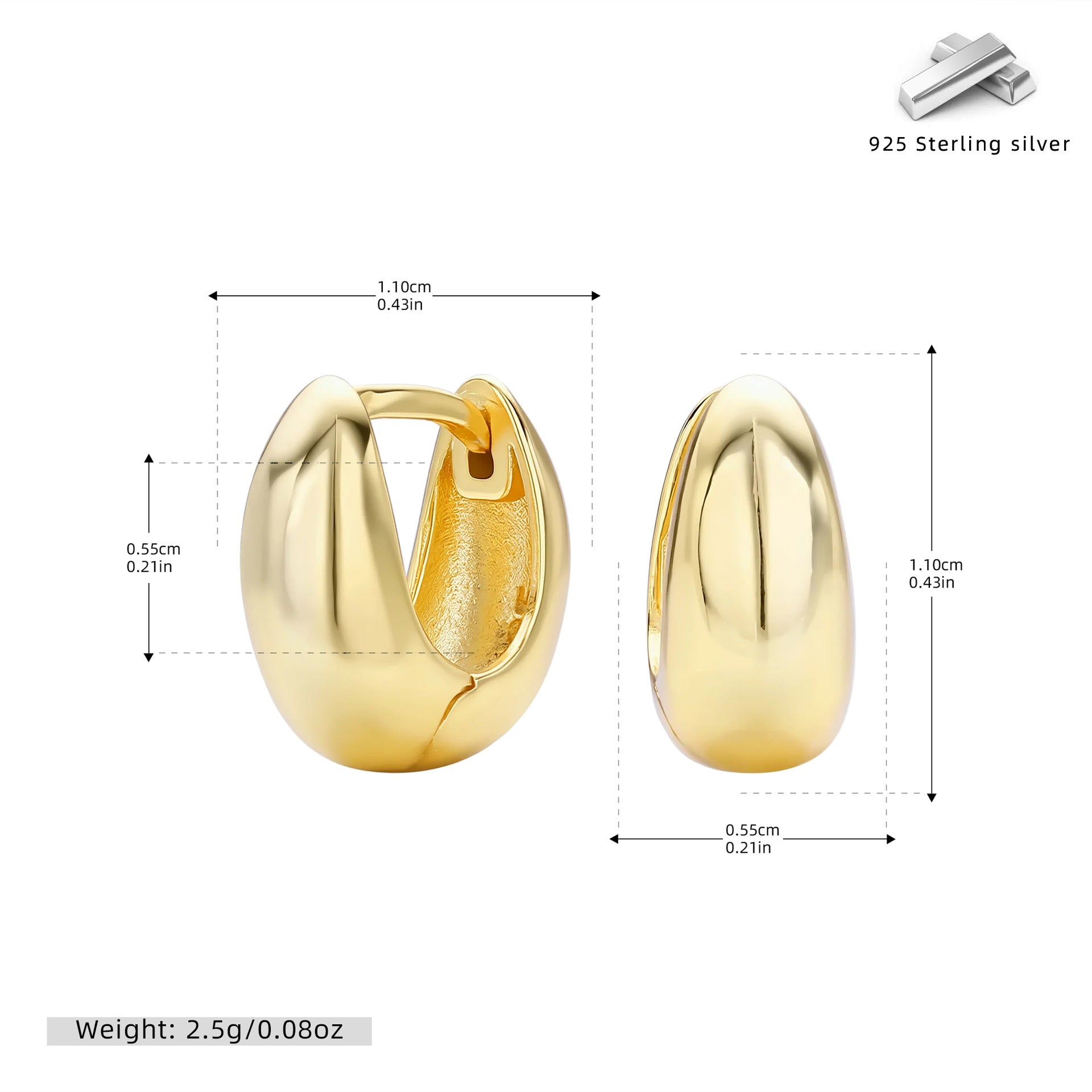 Damen Ohrhänger mit modernem Tropfenmotiv aus 925 Sterling Silber Shop Nory