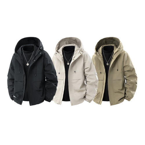 Herren Wasserabweisende urbane Parka‑Jacke mit verstellbarer Kapuze und Multifunktions‑Taschen Shop Nory