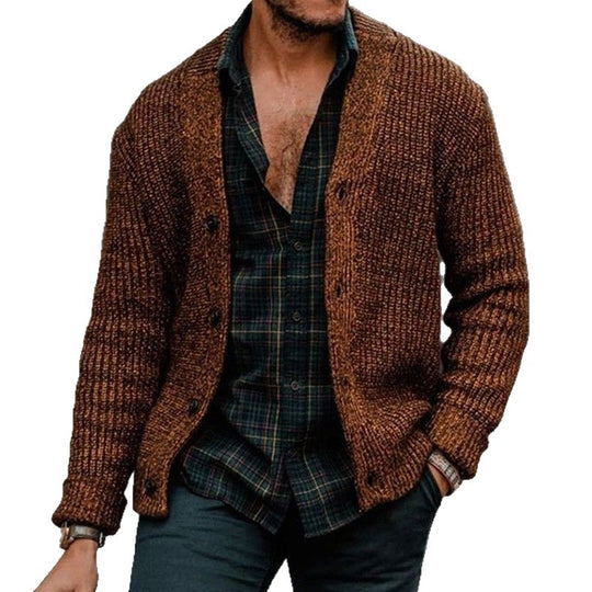 Herren Grobstrick-Cardigan mit Knopfleiste und markanter Rippenstruktur Shop Nory
