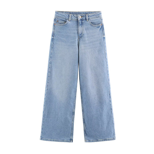 Damen Weite High-Waist Denimhose mit breitem Bein und Five-Pocket-Details Shop Nory