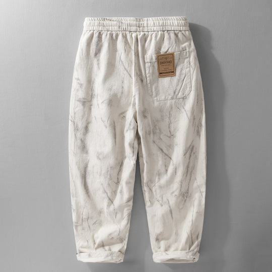 Herren Weite Baggy-Cargohose mit Marmor-Print und Kordelzug Shop Nory