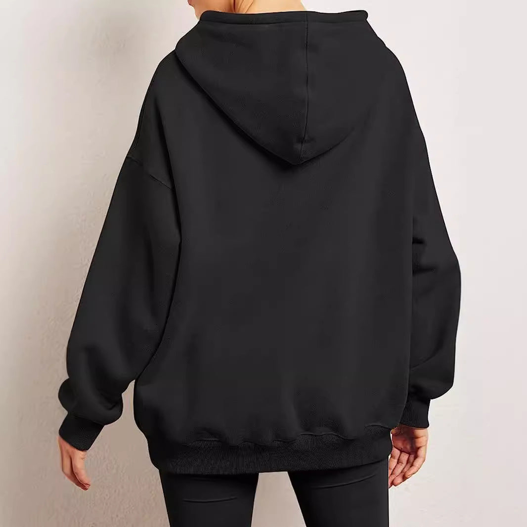 Damen nan Relax-Fleece Kapuzenpullover mit Kängurutasche, verlängerter Rücken und überschnittener Schulter Shop Nory