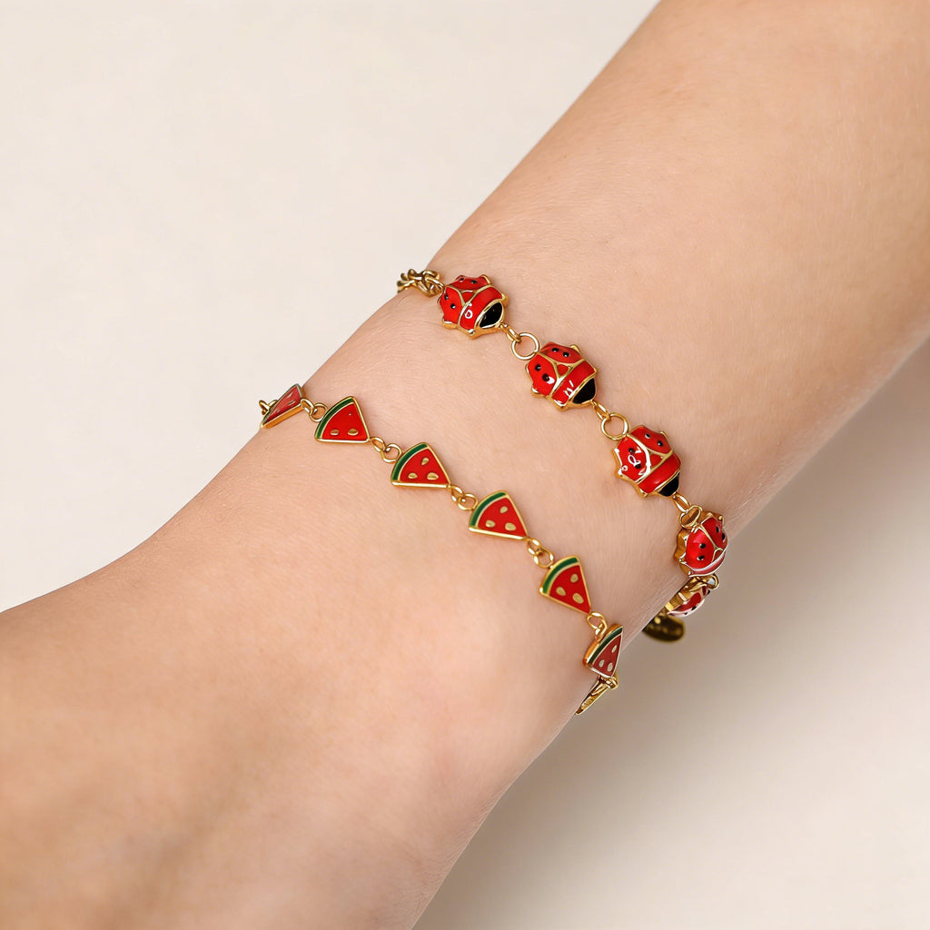 Damen Armband mit fröhlichen Wassermelonenanhängern und flexiblem Design Shop Nory