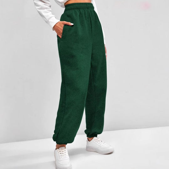 Damen nan hochgeschnittene Relax-Fit Jogginghose mit elastischem Bund, Seitentaschen und gerafften Beinbündchen Shop Nory